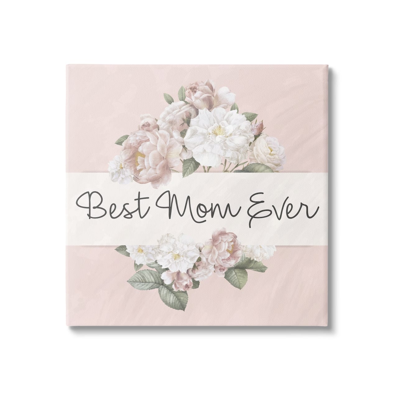 Stupell Industries Best Mom Ever Delicate Flower Bouquet Text Quote Canvas Wall Art